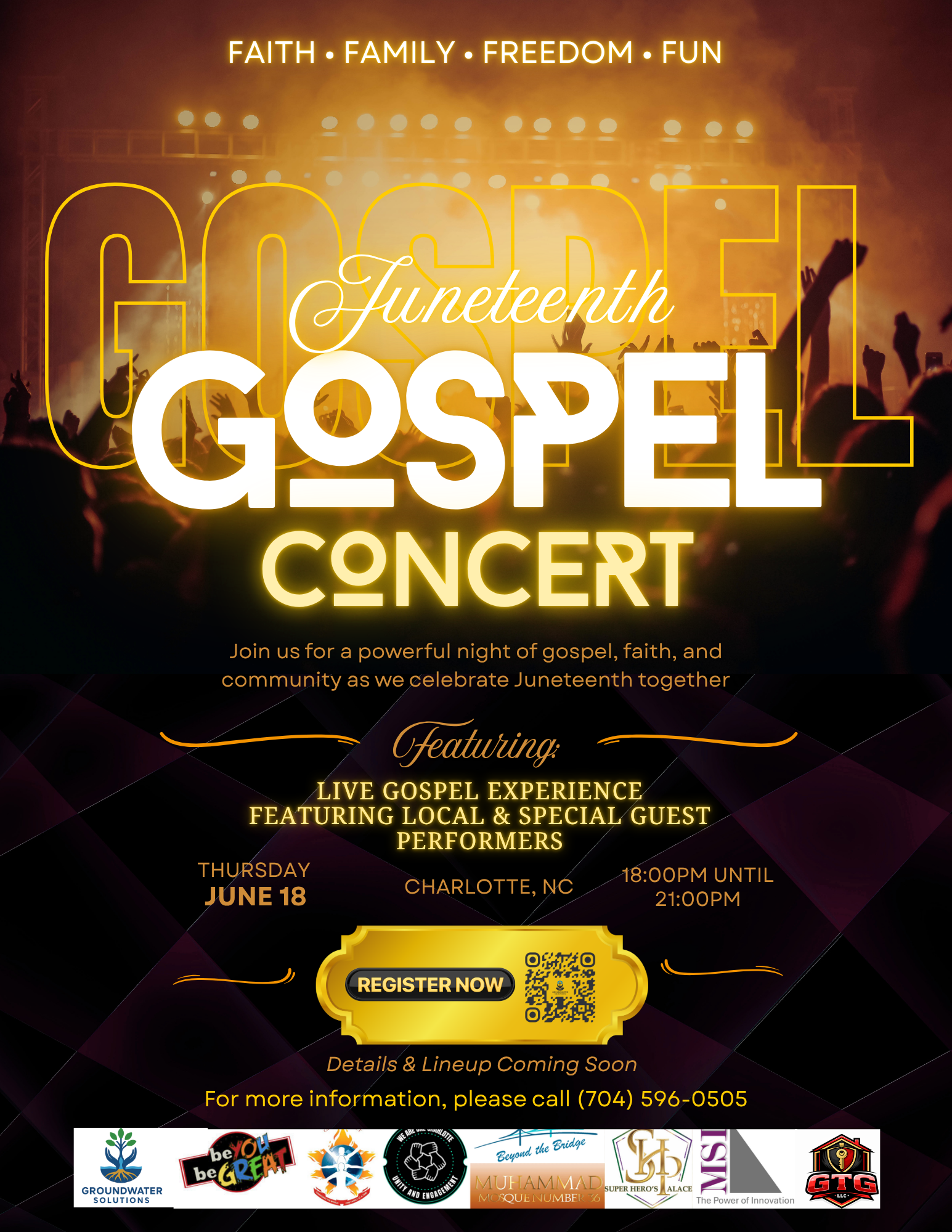 Juneteenth Gospel Concert Charlotte, NC | June 18, 2026 Live Gospel Experience gospel concert