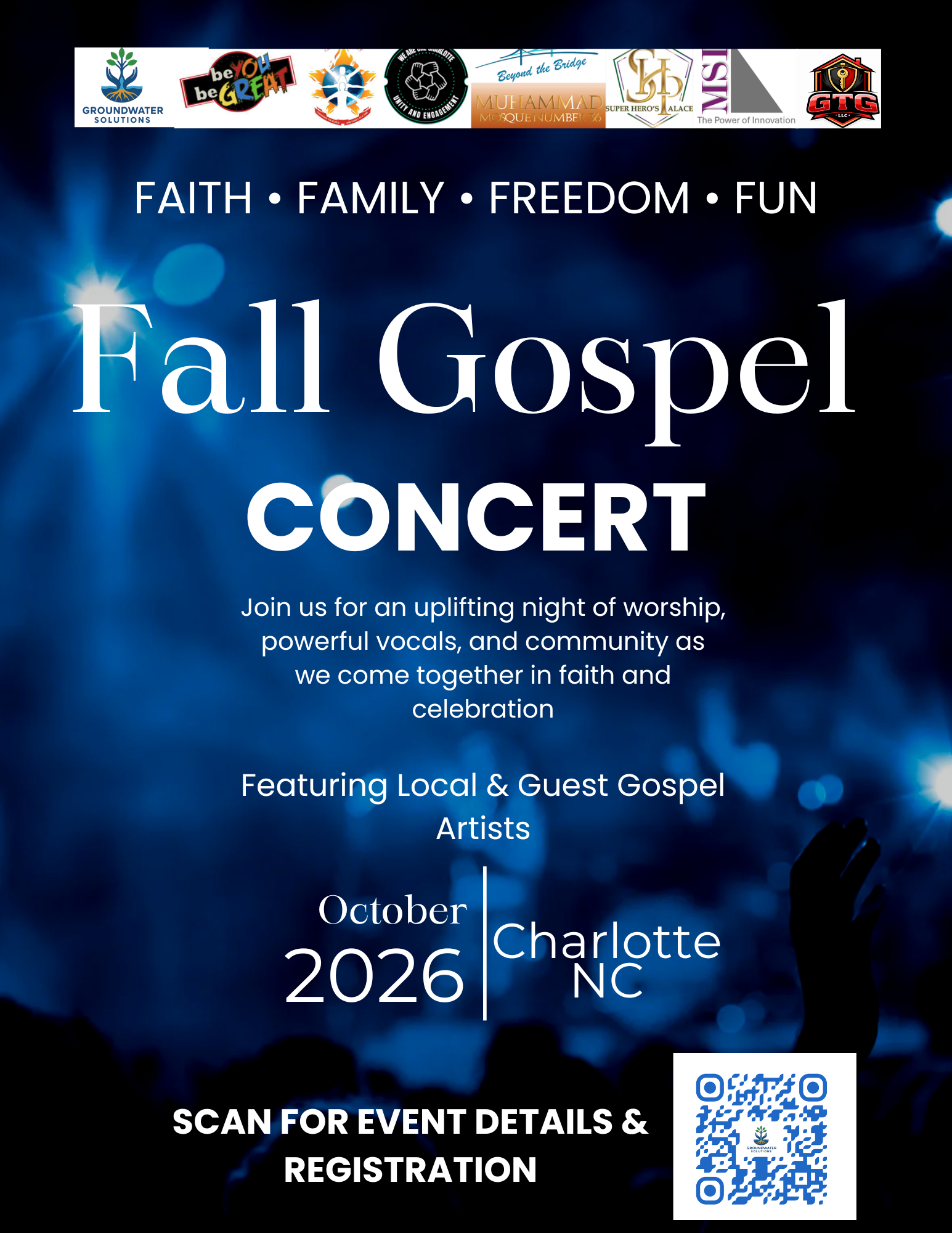 Fall Gospel Concert Charlotte, NC | October 2026 Juneteenth Celebration Series october gospel concert flyer